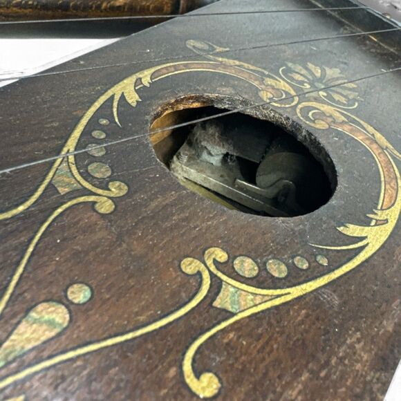 Antique 1930’s Ward Stilson Mahogany 9584 Automatic Harp Music Box Working - Picture 6 of 17